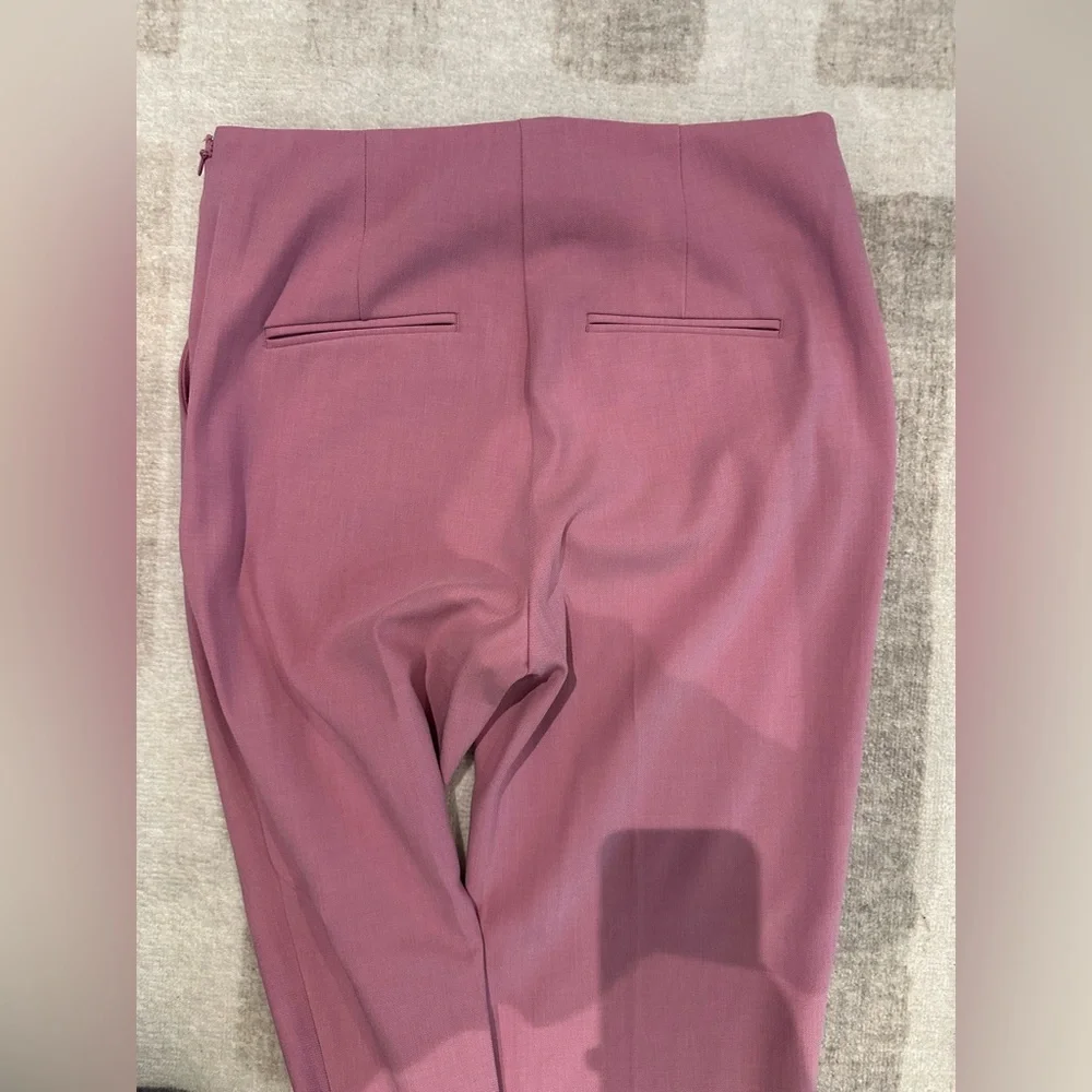 Ann Taylor Pink Straight Leg Pants Side Zip Size 0 - Picture 5 of 6